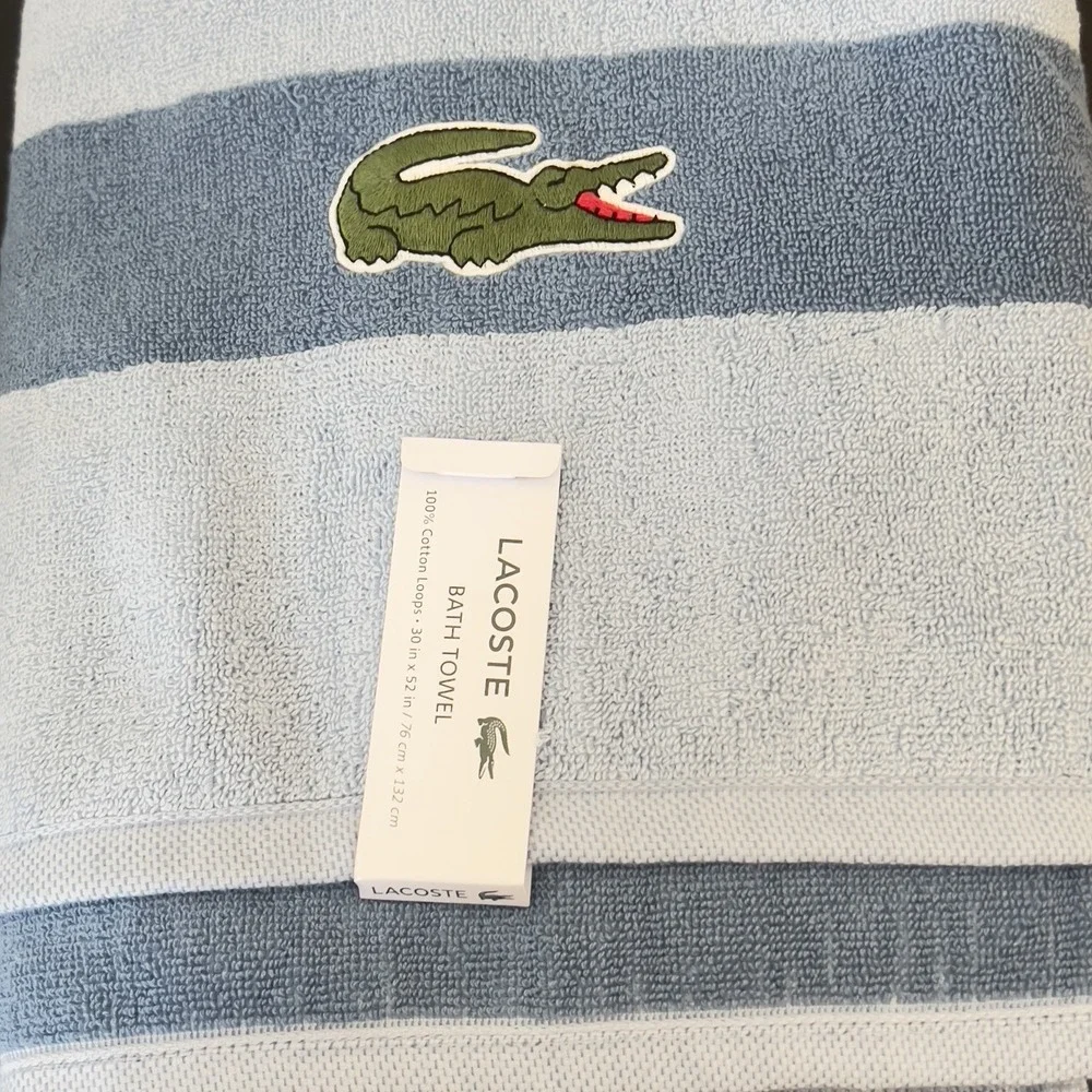 Lacoste ~ Blue Bath Towel 100% Cotton 30
